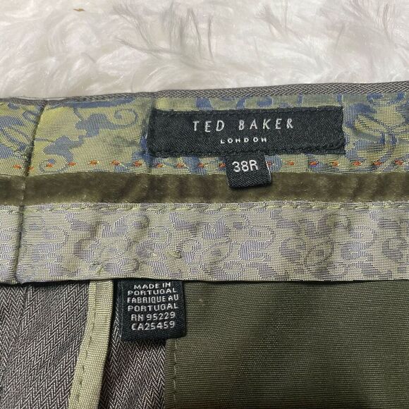 TED BAKER LONDON Mens Cotton Grey Dress Pants Size 38 Regular 31" Inseam - Picture 2 of 9